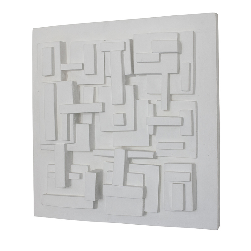 Cubist Abstract Plaster Relief Wall Sculpture Vern Vera